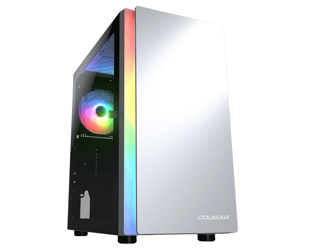 Cougar Cougar Purity RGB Mini Tower Case, 3mm Hinged Tempered Glass Panel, 1x Pre-Installed aRGB Fan, Up to 5xFan & 240mm Radiator Support, White | 385PC40.0002 - thumbnail 1