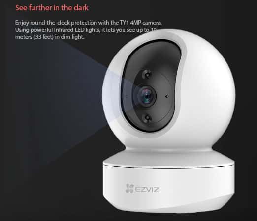 EZVIZ EZVIZ by HIKVISION |4MP QHD Resolution Indoor Smart WiFi Baby/Pet Monitor Camera |Smart Night Vision |360 Visual Coverage |Motion Detection Two-Way Talk |Micro SD Slot up to 256GB (TY1), White6941545605401 - thumbnail 3