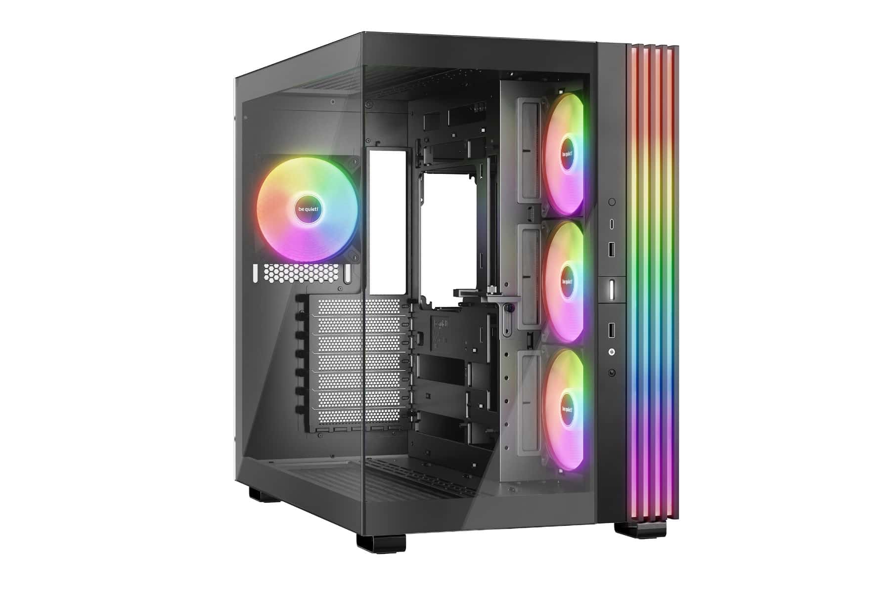 Be quiet! be-quiet LIGHT BASE 600 LX Black Case, 4x Pre-installed Light Wings LX 120mm PWM Fans, 1.33 meters of LEDs, Supports ATX Motherboard, upto 2x 360mm radiator, Black | BGW67 - thumbnail 1