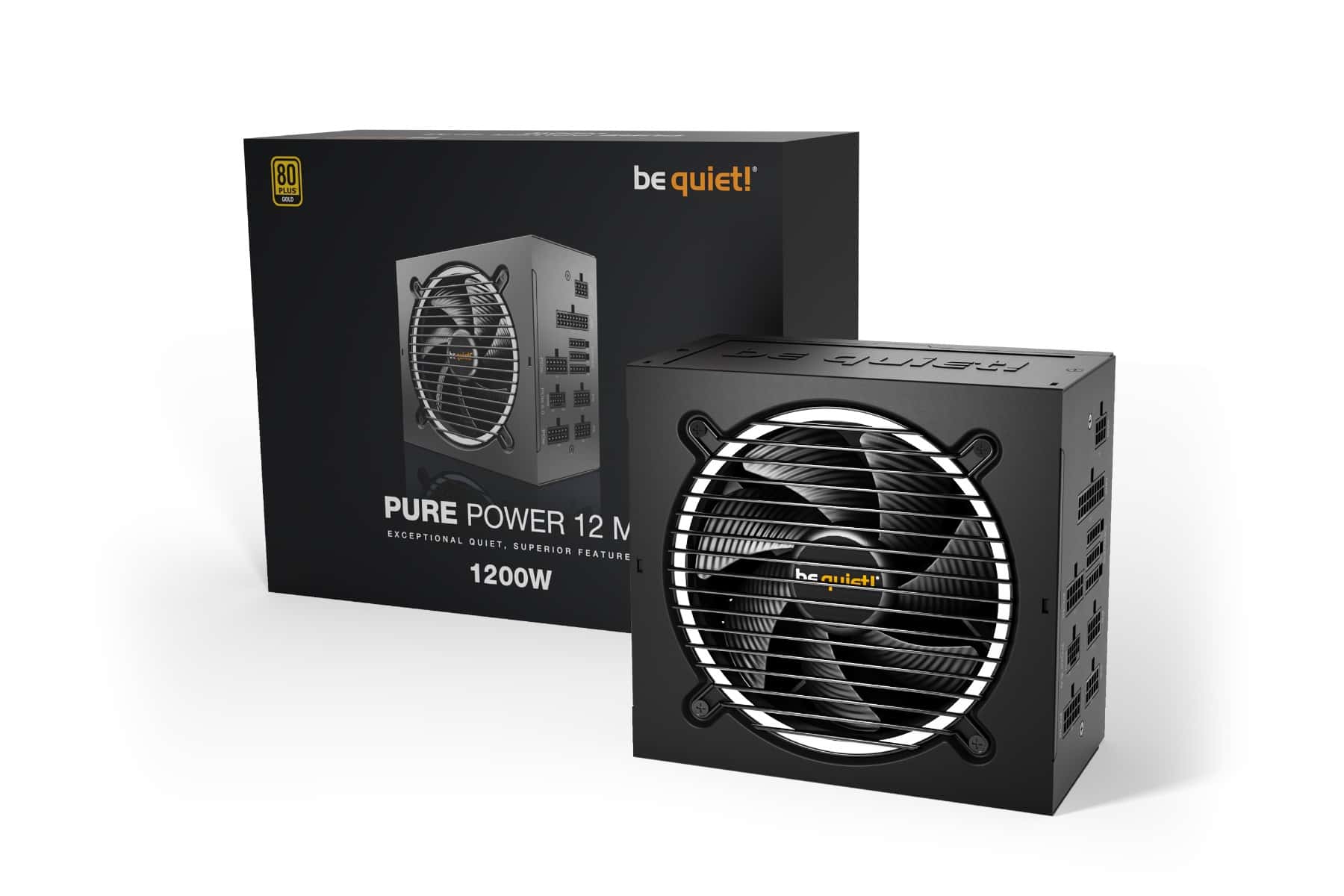 Be quiet! Be Quiet! Pure Power 12 M Fully Modular Power Supply, 1200W Power, 80 Plus Gold Efficiency, 120mm Be Quiet! Fan, 2x Strong 12V-Rails, Active PFC, LLC + SR + DC/DC Technology, Black | BN346 - thumbnail 1