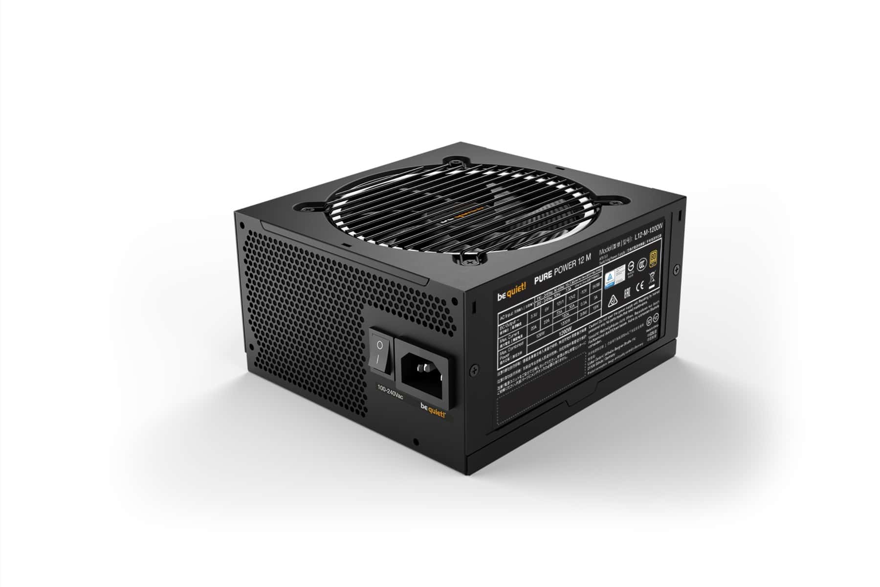 Be quiet! Be Quiet! Pure Power 12 M Fully Modular Power Supply, 1200W Power, 80 Plus Gold Efficiency, 120mm Be Quiet! Fan, 2x Strong 12V-Rails, Active PFC, LLC + SR + DC/DC Technology, Black | BN346 - thumbnail 2