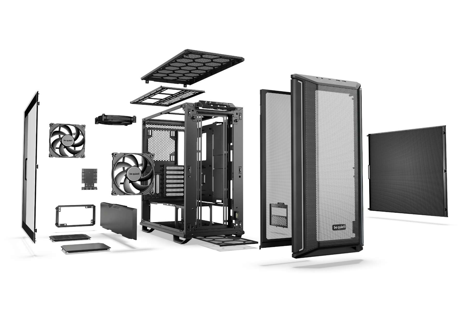 Be quiet! Be Quiet! Dark Base 701 Mid Tower Computer Case, 3x Silent Wings 4 140mm Pre-Installed Fans, Up to 360mm Radiator & 8x Fans Support, Tempered Glass Window, Black | BGW58 - thumbnail 4