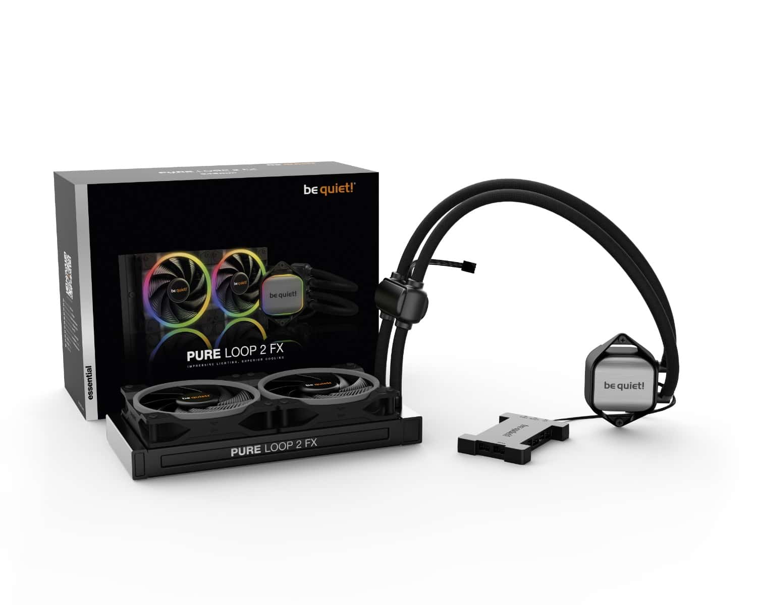 Be quiet! Be Quiet! Pure Loop 2 FX 240mm aRGB AIO CPU Liquid Cooler, 2x Light Wings 120mm PWM High-Speed Fans, 5500 RPM Pump Speed, 2500 RPM Fan Speed, Up to 88.86 CFM Airflow, Black | BW013 - thumbnail 4