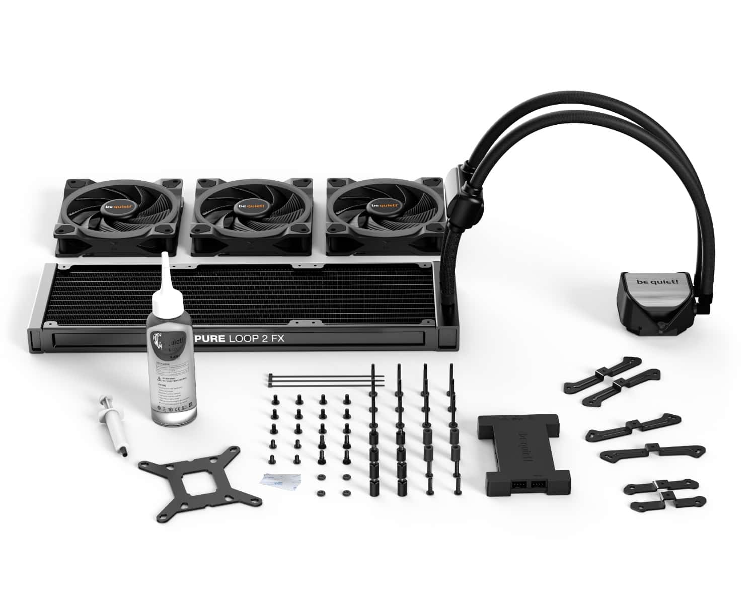 Be Quiet! Pure Loop 2 FX 360mm AIO aRGB CPU Liquid Cooler, 3x Light Wings 120mm PWM High-Speed Fans, 5500 RPM Pump Speed, 2500 RPM Fan Speed, Up to 88.86 CFM Airflow, Black | BW015 thumbnail 5