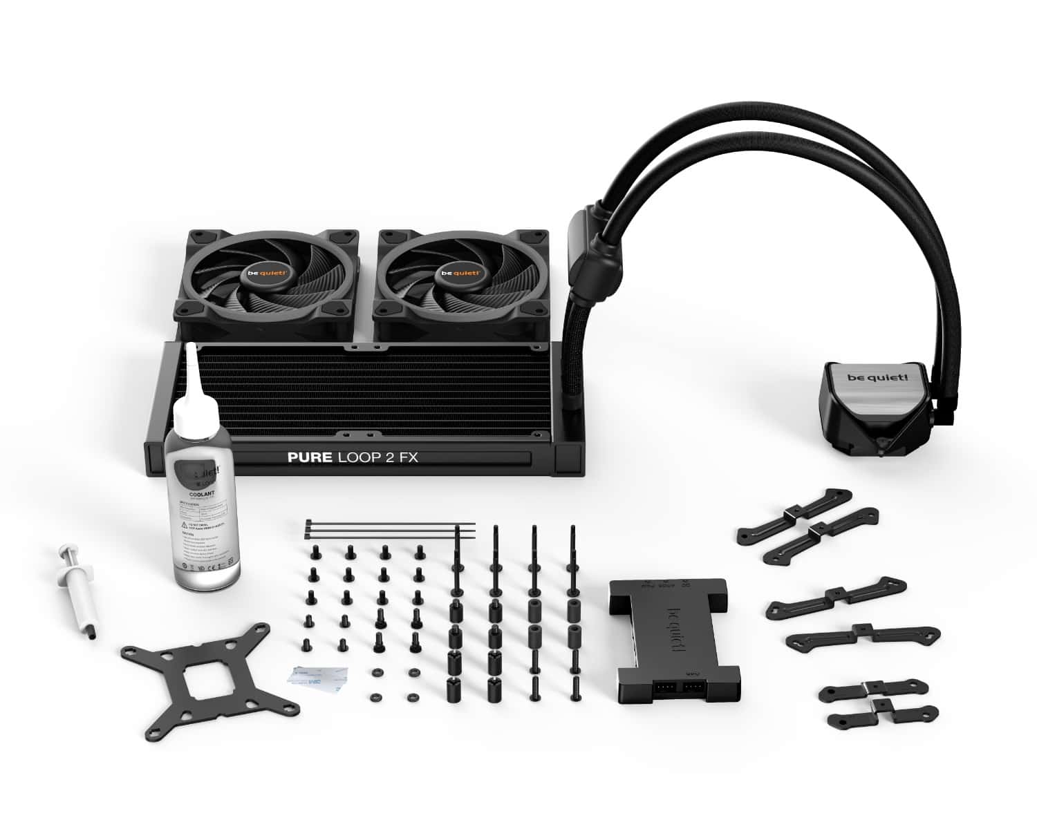 Be quiet! Be Quiet! Pure Loop 2 FX 240mm aRGB AIO CPU Liquid Cooler, 2x Light Wings 120mm PWM High-Speed Fans, 5500 RPM Pump Speed, 2500 RPM Fan Speed, Up to 88.86 CFM Airflow, Black | BW013 - thumbnail 1