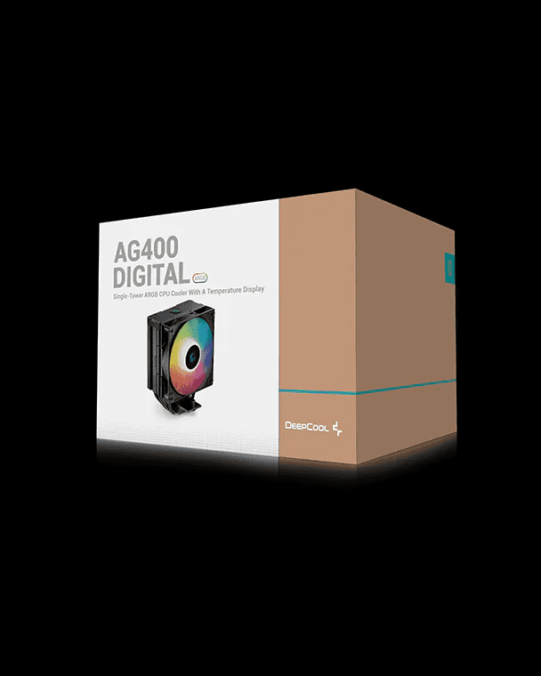 DEEPCOOL DeepCool AG400 Digital Black ARGB Single Tower 120mm CPU Cooler, 2000 RPM Fan Speed, Black | AG400-BKADMN-G-1 - thumbnail 4