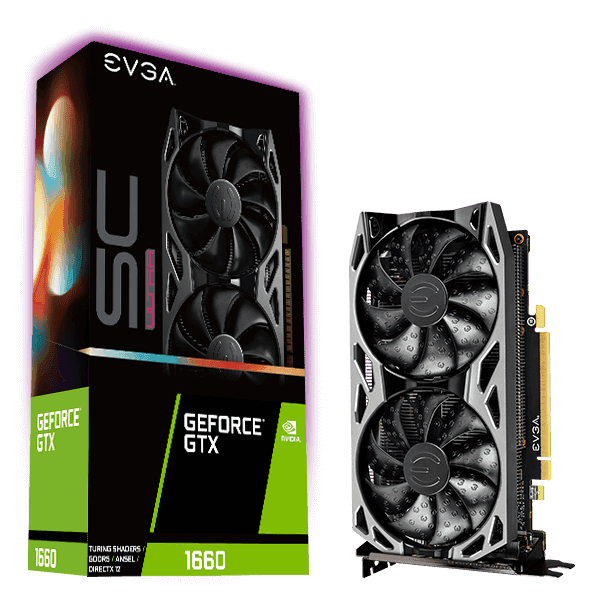 EVGA GeForce GTX 1660 SC Ultra Gaming 6GB GDDR5 Graphics Card, 192 bit, PCIe 3.0, Dual Fan, Metal Backplate | 06G-P4-1067-KR - thumbnail 2