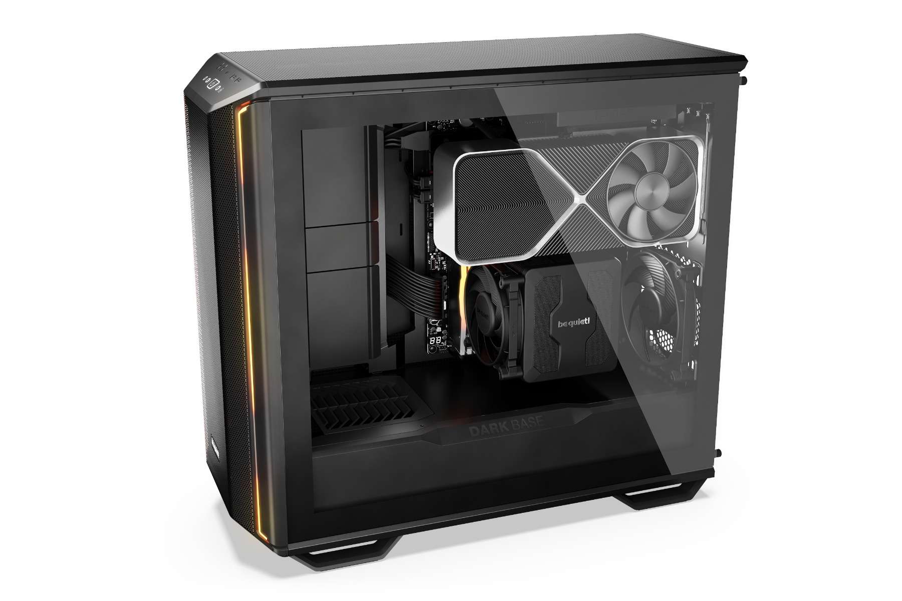 Be quiet! Be Quiet! Dark Base 701 Mid Tower Computer Case, 3x Silent Wings 4 140mm Pre-Installed Fans, Up to 360mm Radiator & 8x Fans Support, Tempered Glass Window, Black | BGW58 - thumbnail 7