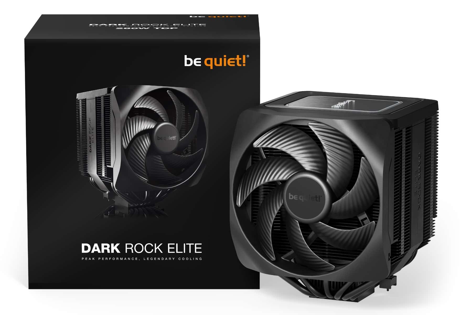 be quiet! Dark Rock Elite Air CPU Cooler, 2X Silent Wings 135mm PWM Fans, Speed Switch with 2 Modes, High-Performance Heat Pipes, Front Fan Rail System, Enhanced RAM Compatibility Black | BK037 thumbnail 2