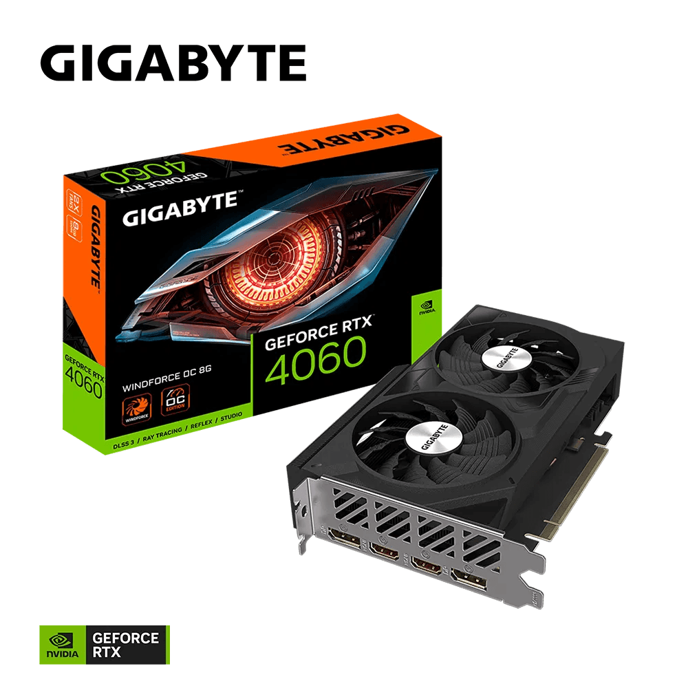 Gigabyte GIGABYTE GeForce RTX 4060 WINDFORCE OC Graphics Card, 8GB GDDR6 128bit Memory, 2475 MHz Core Clock, 3072 CUDA Cores, PCI-E 4.0 DP 1.4a*2 / HDMI 2.1a*2 | GV-N4060WF2OC-8GD - thumbnail 4