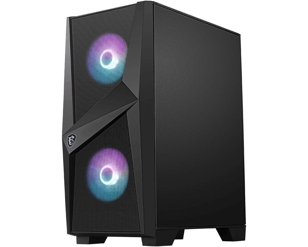 MSI Msi Mag Forge 100R Usb 3.2 Mid Tower Pc Gaming Case With RGB Fan And 4 mm Tempered Glass - Black - thumbnail 3