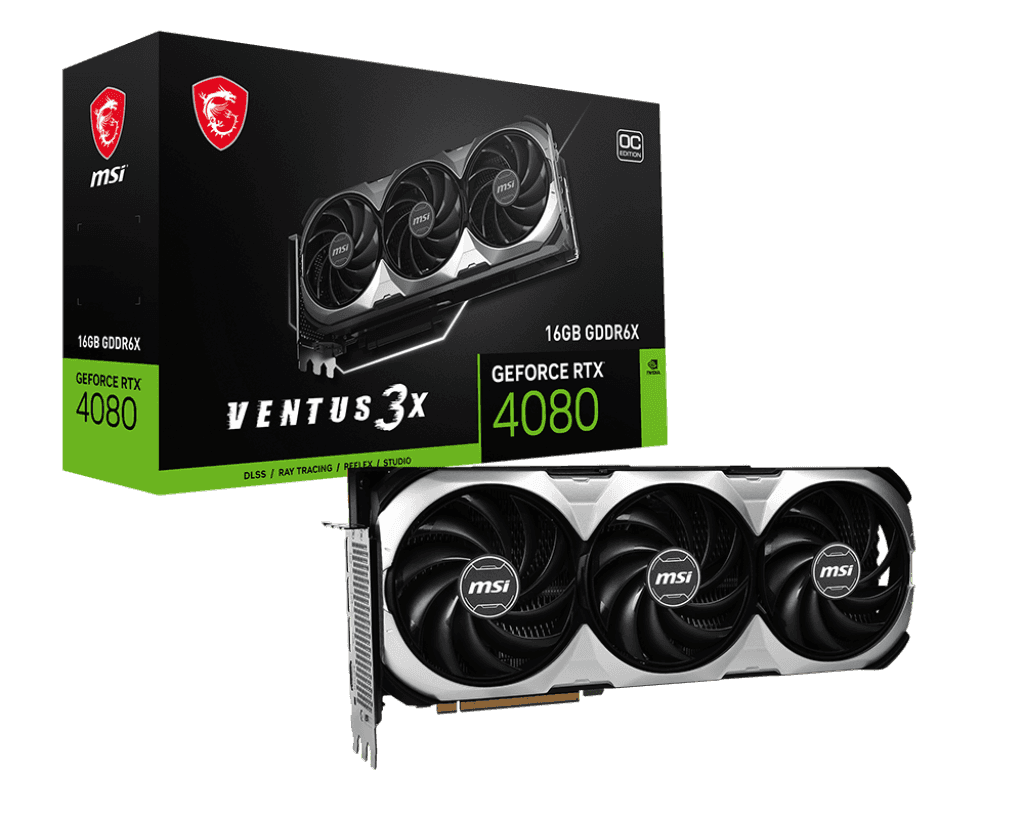 MSI MSI GeForce RTX 4080 16GB VENTUS 3X OC Gaming Graphics Card - 16GB GDDR6X, 2550 MHz, PCI Express Gen 4, 256-bit, 3x DP v 1.4a, HDMI 2.1a (Supports 4K & 8K HDR) | 912-V511-013 - thumbnail 3