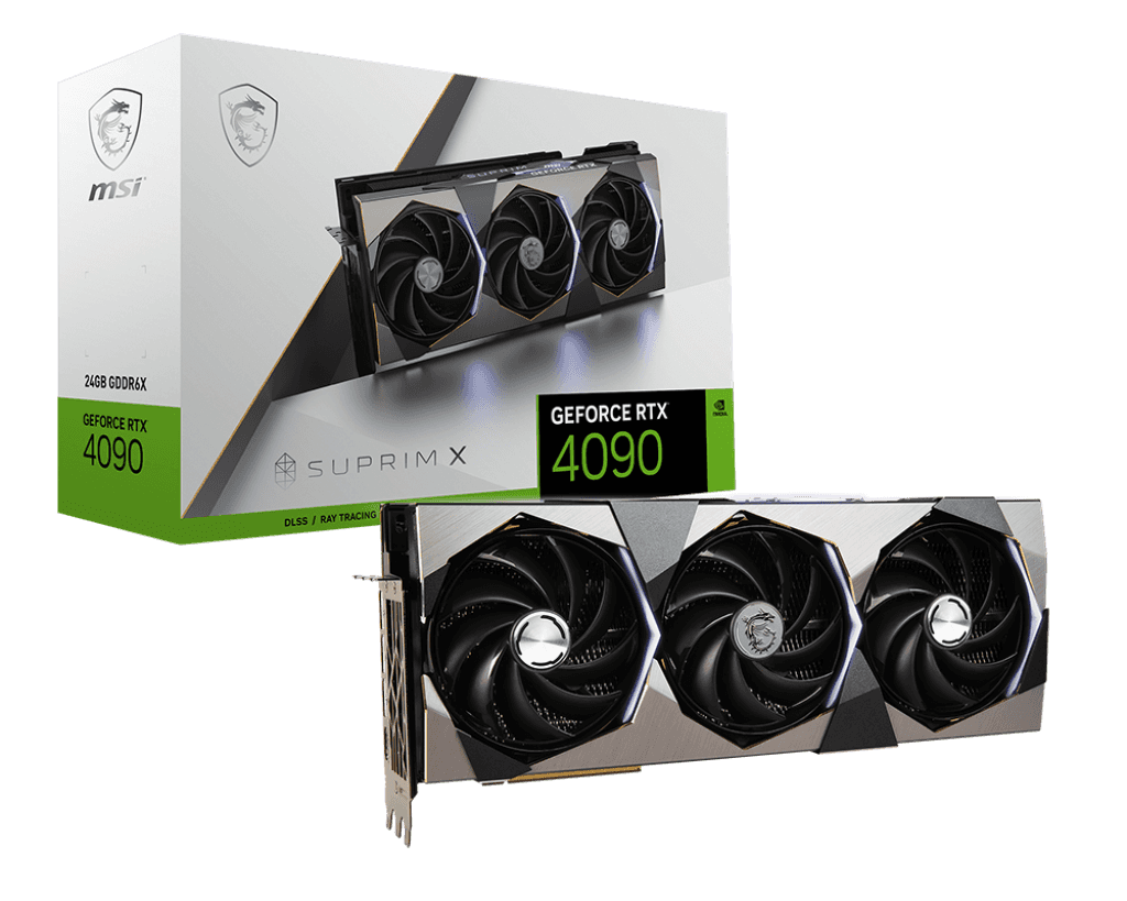 MSI MSI GeForce RTX 4090 SUPRIM X Graphics Card, 24GB GDDR6X 384-bit Memory, 16384 CUDA Cores, 2640 MHz Boost Clock, 21 Gbps Memory Speed, PCI Express Gen 4, DPx 3, HDMIx 1, 4.6 OPENGL | 912-V510-215 - thumbnail 3