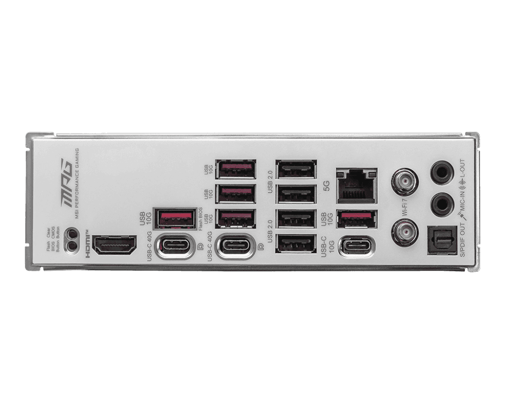MSI MSI MPG X870E EDGE TI WIFI AM5 ATX Motherboard, AMD X870E Chipset, 4x DDR5 UDIMM Memory, Up to 256GB Max Memory, 3x PCI-E x16 Slot, 4x M.2 Slots, Wi-Fi & BT Connectivty, White | 911-7ES9-001 - thumbnail 2