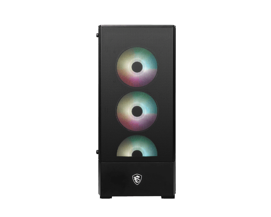 MSI MAG Forge 112R Mid Tower Gaming PC Case | USB 3.2 Gen 1 Type-A | Support Bracket | 1 x 120mm ARGB Fan, | Tempered Glass Panel, Magnetic Dust Filter | Black (ATX, m-ATX, Mini-ITX Compatible) thumbnail 3