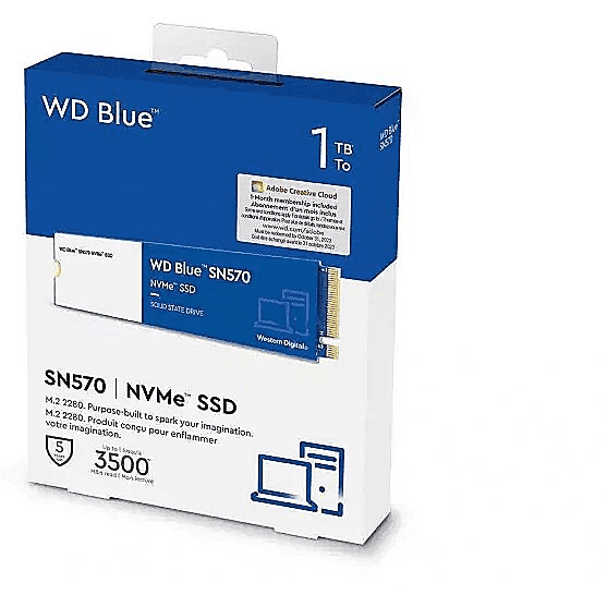 Western Digital Western Digital 1TB WD Blue SN570 NVMe Internal Solid State Drive (SSD), GEN3- WDS100T3B0C  718037883885 - thumbnail 3