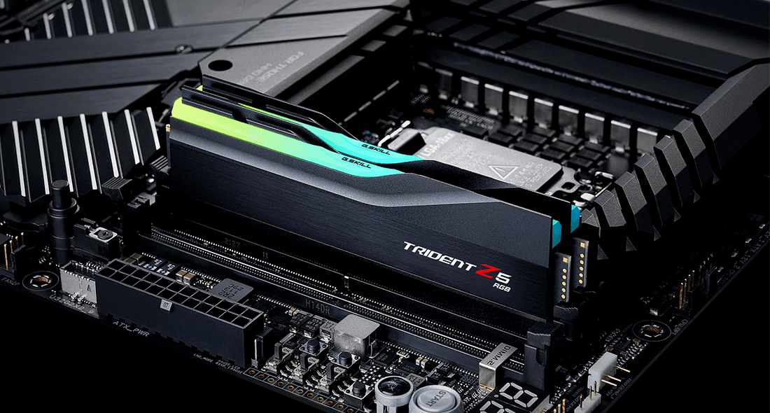 G.SKILL G Skill Trident Z5 RGB DDR5-6000 CL32-38-38-96 1.40V 64GB (2x32GB) Intel XMP Memory Kit (RAM), Black | F5-6000J3238G32GX2-TZ5RK - thumbnail 5