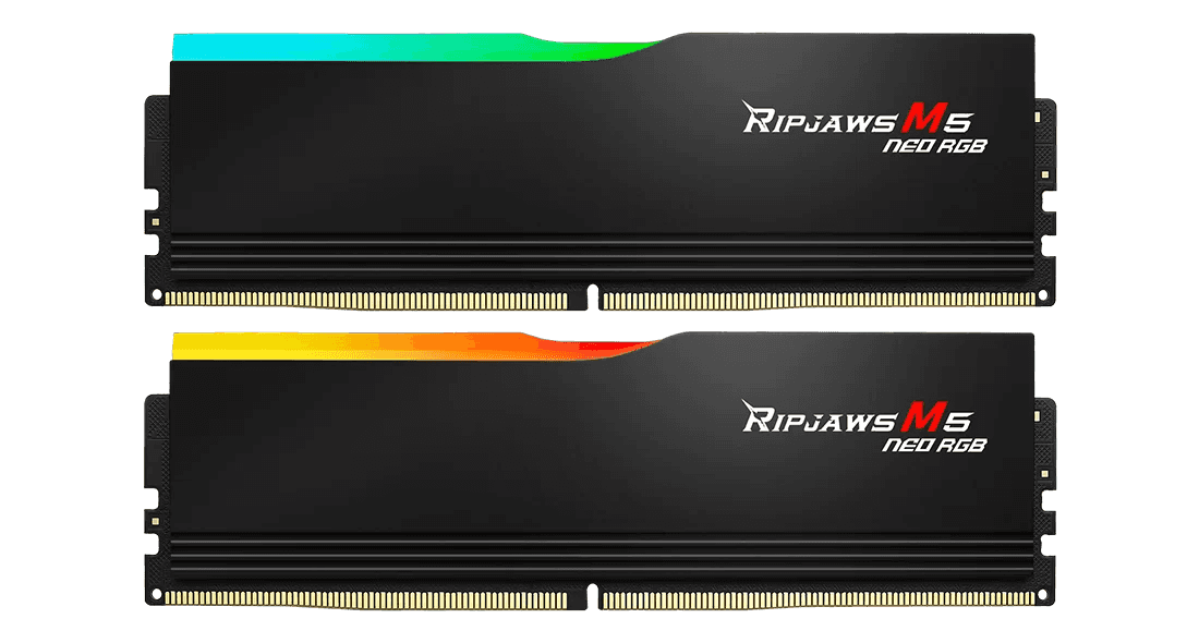 G.SKILL G.Skill Ripjaws M5 Neo RGB DDR5 Memory, 32GB (2x16GB) Capacity, 6400MHz Tested Speed, CL32-40-40-102 Latency, 1.40 Voltage, AMD EXPO, Black | F5-6400J3240G16GX2-RM5NRK - thumbnail 2