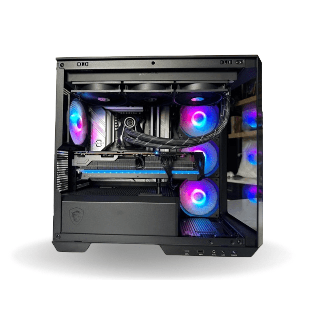 MSI MSI Powered Ultimate 5080 Gaming PC, Core I9 14900KS 14th Gen, Nvidia GAMING TRIO RTX 5080 OC 16GB, 64GB (2 x 32GB) DDR5 RAM 6000MHz, M480 PRO 2TB NVME, 850W PSU 80 Plus Gold, 360mm AIO Liquid Cooler, WiFi+BT - thumbnail 3