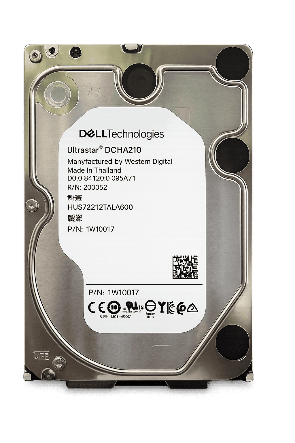 Western Digital Dell Technologies Ultrastar DC HA210 2TB 7.2K RPM SATA 6Gb/s 3.5" Enterprise Hard Drive, Western Digital HUS722T2TALA600 | P/N 1W10017 - thumbnail 1