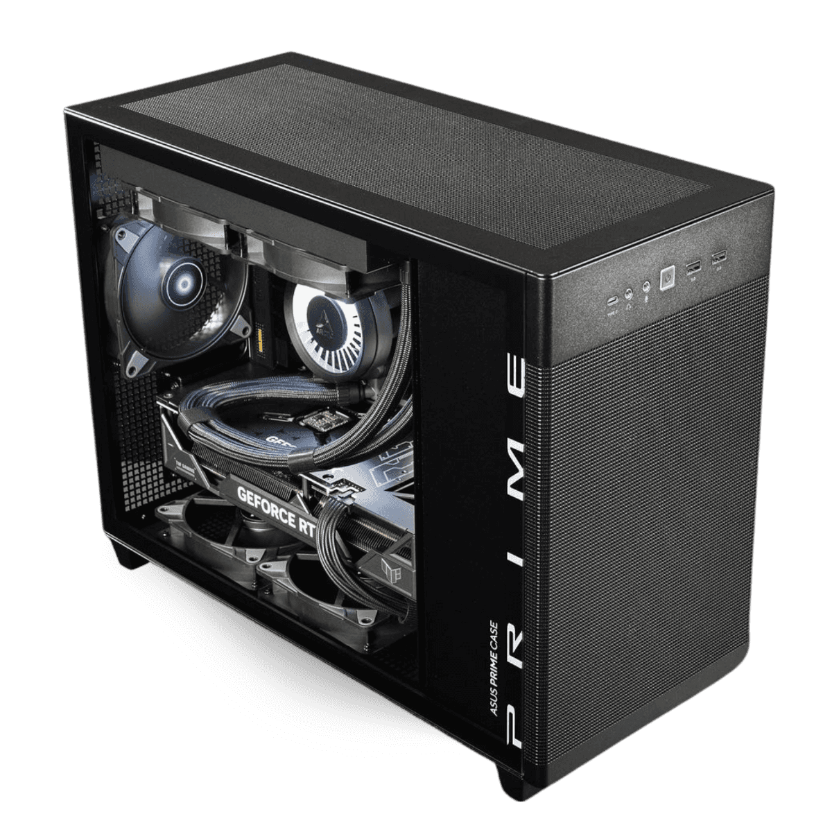 Asus ASUS Powered High-End 8K Video Rendering PC - Intel Core i9-14900KF 24 Cores 32 Threads, NVIDIA RTX 4070 SUPER 12GB, 64GB RAM 6000MHz DDR5, 2TB SSD Gen 4 990 PRO, 850W 80+ Gold PSU, 360mm Liquid Cooler, Wi-Fi 6E +BT - thumbnail 3