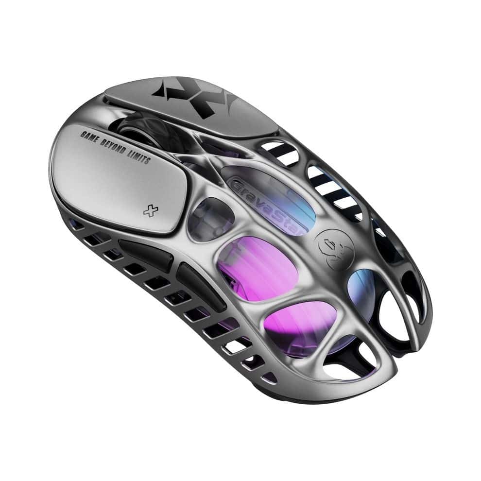 Gravastar Gravastar Mercury X Magnesium Alloy Frame Wireless Gaming mouse, 1,000 Hz, 32,000 DPI, Interstellar Silver - thumbnail 1