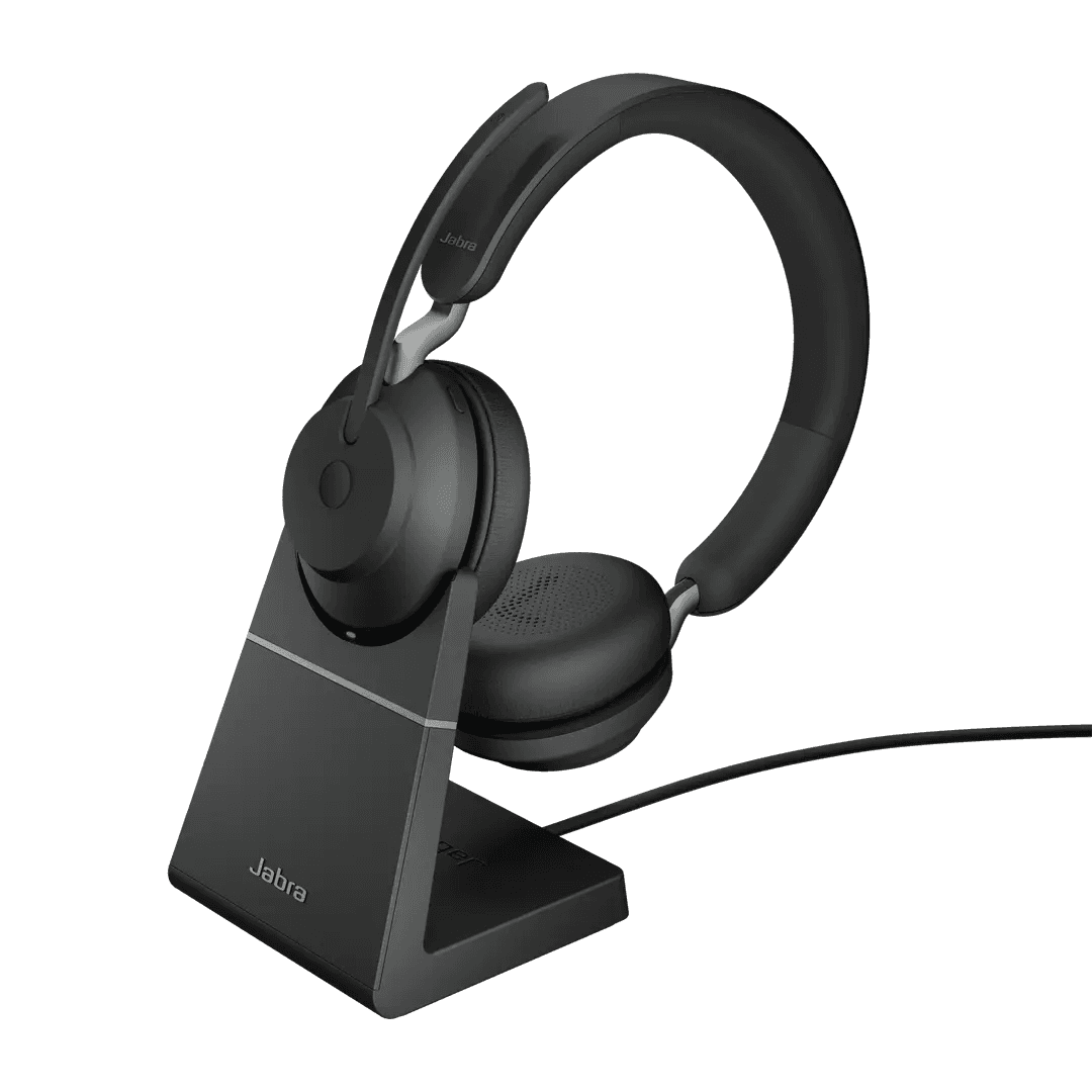 Jabra Jabra Evolve2 65 UC Stereo Wireless Headset, Link 390a USB-A Adapter, Desk Stand Included, Black – 26599-989-989 - thumbnail 1