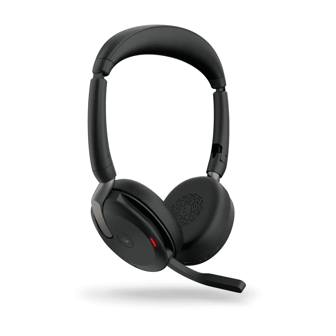 Jabra Jabra Evolve2 65 Flex MS Stereo Wireless Headset, USB-A, Bluetooth, Active Noise Cancellation (ANC), Foldable Design, 360° Busylight, Dual Microphones, Black | 26699-999-999 - thumbnail 2