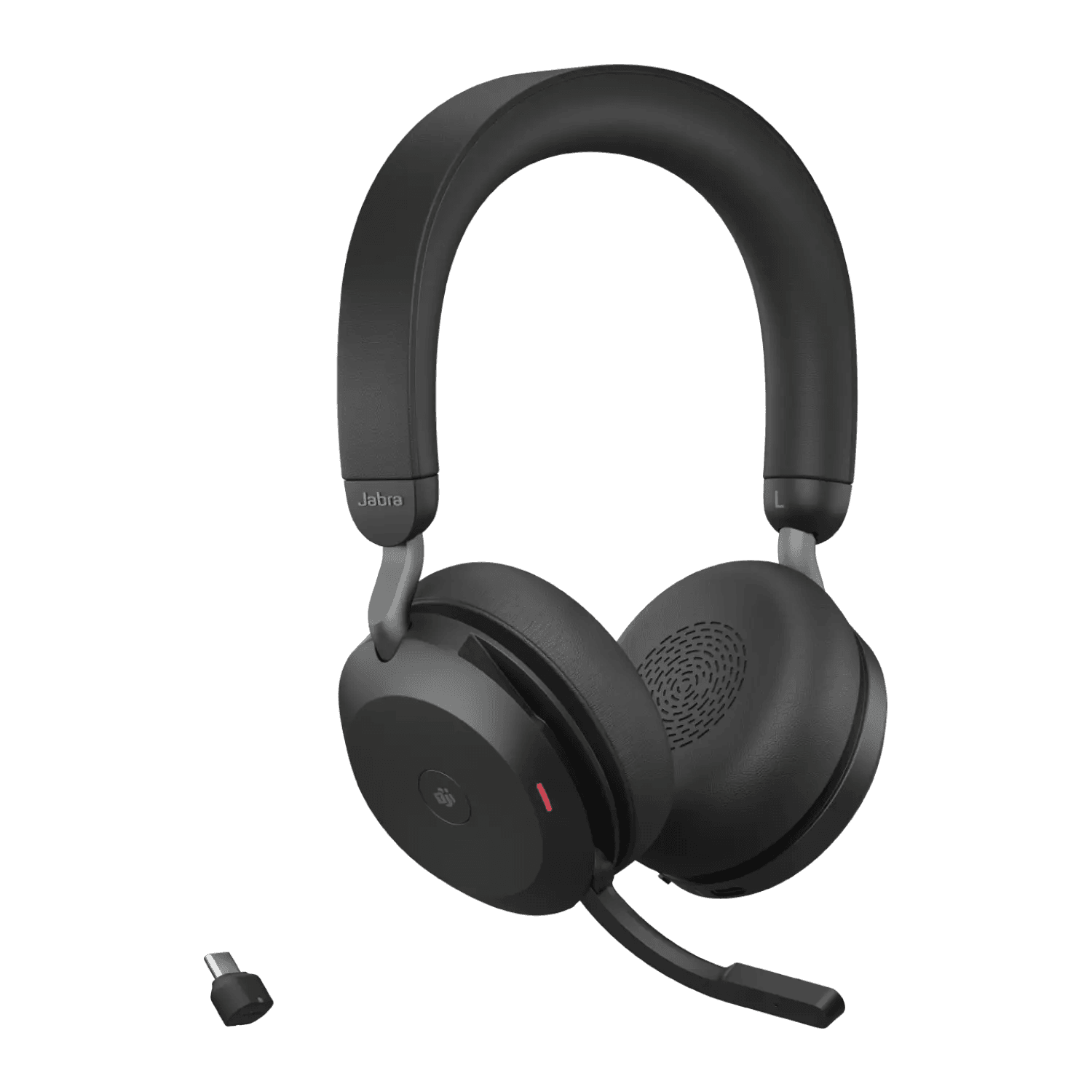 Jabra Jabra Evolve2 75 MS Stereo USB-C Headset, Up to 100 Ft Wireless Range, Bluetooth, Active Noise Cancellation, 8-mic technology for crystal-clear calls, Flexible Boom Mic, 36 Hours Battery Life, Dual-Foam Ear Cushions, Black | 27599-999-899 - thumbnail 1