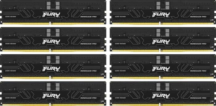 Kingston Kingston Fury Renegade Pro XMP 256GB 6000MT/s DDR5 ECC Reg CL32 DIMM (Kit of 8) Desktop Gaming Spoke - KF560R32RBK8-256  (SUPPORT ASUS TRX50  WRX90E ) - thumbnail 1