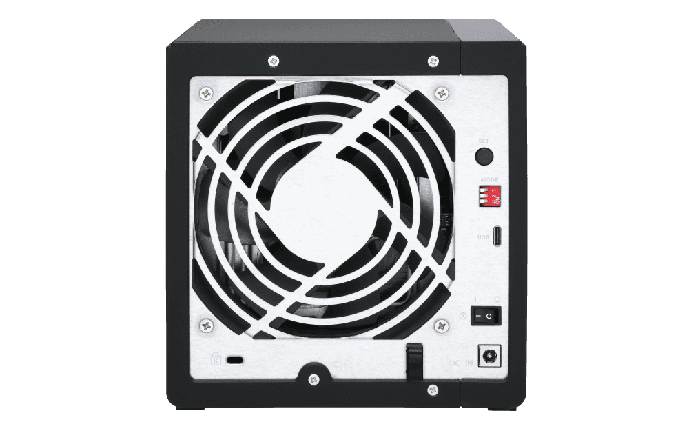 QNAP QNAP 4x 3.5" SATA, 1x USB 3.2 Gen 1 Type-C, 65 W, 100-240V, 168.5 x 160.2 x 219 mm, 1.85 kg | TR-004 - thumbnail 5
