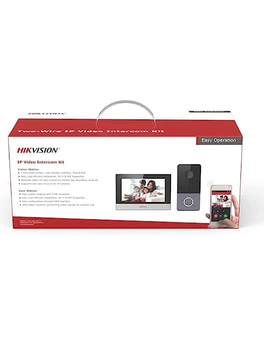 HIKVISION Hikvision IP Video Intercom Kit, Standard PoE, Noise Suppression & Echo Cancellation, WiFi & Ethernet, Config Remotely Via Web, TF Card Storage, 2-Way Audio Communication, Gray | DS-KIS604-P-C  VIDEO INTERCOM KIT  ONE INDOOR ONE OUTDOOR - thumbnail 2