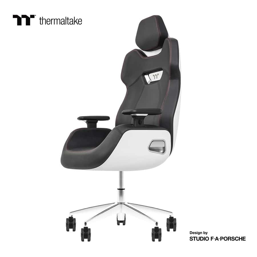 Thermaltake Thermaltake Argent E700 Real Leather Gaming Chair, Design by Studio F. A. Porsche, 4D Adjustable Armrests, Wire-Control Mechanism, 4 Gas Lift-Glacier White - thumbnail 4