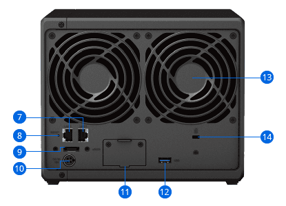 Synology Synology  DS923+, Tower, 4-Bays 3.5 SATA HDD/SSD, 2 x M.2 2280 NVMe SSD slot,  AMD R1600 2-core 2.6 (base) 4 GB DR4 ECC   4711174724451  846504004454 - thumbnail 2