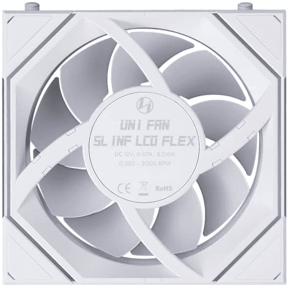 LIAN LI Lian Li UNI FAN SL-INF LCD FLEX 120mm ARGB Gaming Case Fan, Single Pack, White | G9F.12SLIND1F1W.00 - thumbnail 4