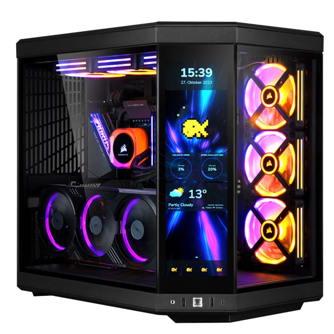 9900x3d y70 Gaming PC - AMD Ryzen 9 9900X3D 12 Cores 24 Threads, NVIDIA RTX 5080 16GB, 64GB DDR5 RAM 6000MHz, 2TB SSD Gen 4, 1300W PSU, 360mm Liquid Cooler, Wi-Fi + BT - thumbnail 1