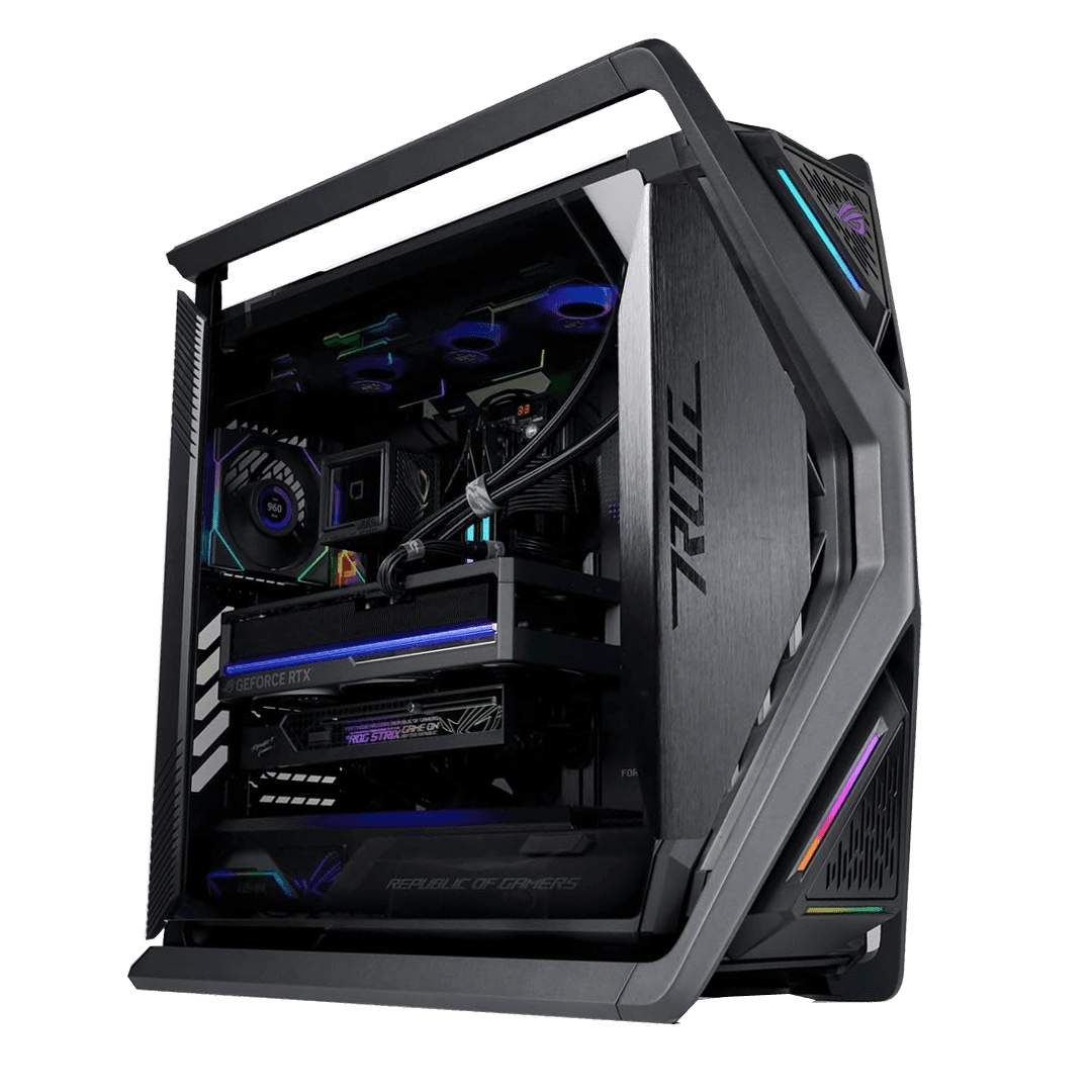 Asus ASUS Powered Gaming PC - AMD Ryzen 9-9950X3D | RTX 5080 16GB GPU | 128GB D5 RAM | 990 Pro 2TB SSD | 360mm w/LCD Liquid Cooler | X870 Max Crosshair MOBO | 1200W Platinum PSU | WiFi/BT/Win11??Pro - thumbnail 1