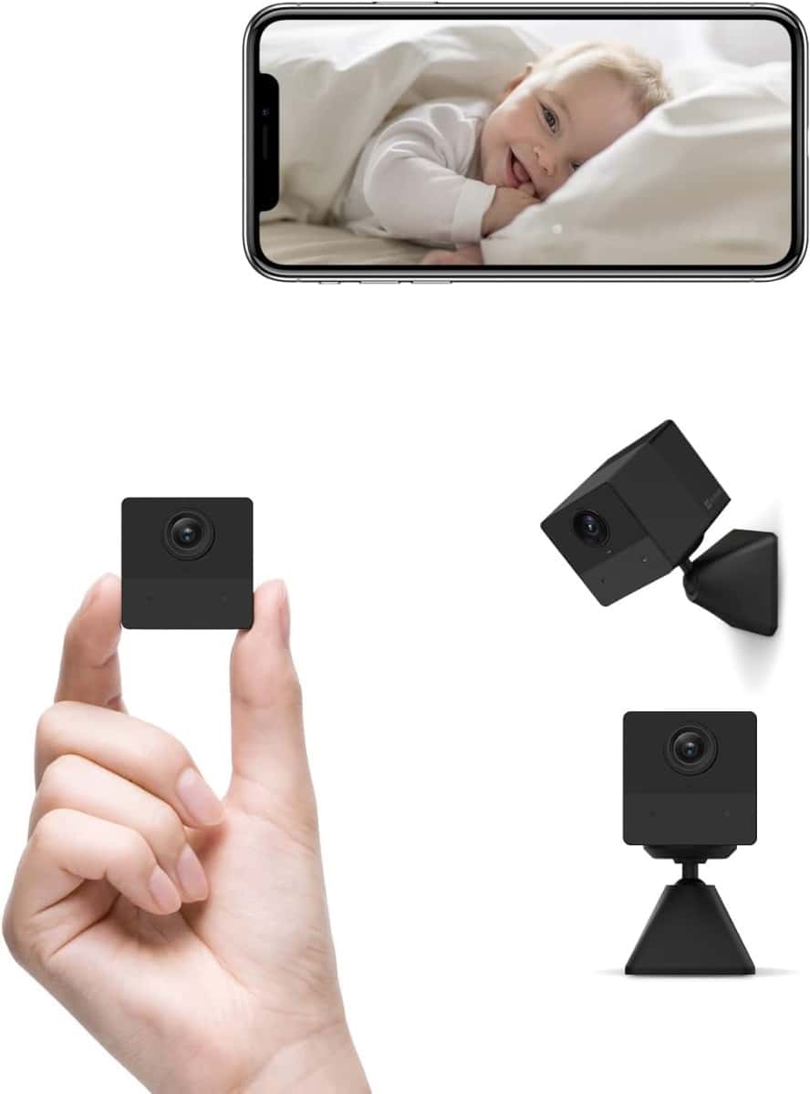 EZVIZ EZVIZ CB2 1080P Wireless Indoor WiFi Surveillance Camera on 2000 mAh Battery, 2.4 GHz WiFi Baby Camera, Person Detection, 5 m Night Vision, Two-Way Audio, Type C, Magnetic Mount Black - thumbnail 1