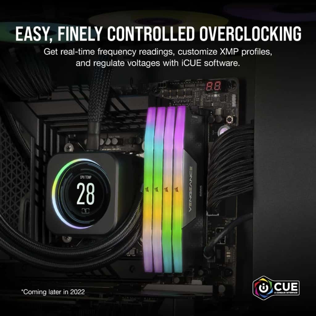 Corsair CORSAIR VENGEANCE RGB DDR5 5600 96GB(48GB*2)KIT INTEL XMP,CMH96GX5M2B5600C40,840006665007,231009532 - thumbnail 5