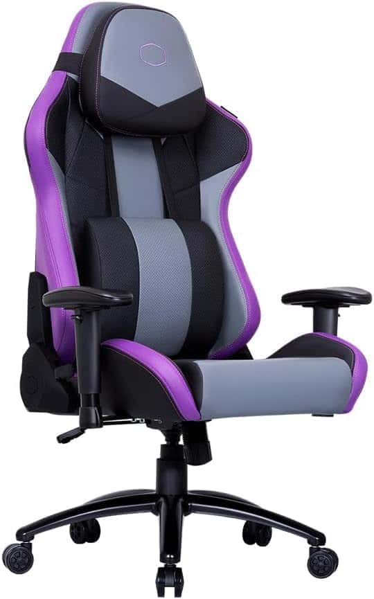 Caliber R3 Purple Gaming Chair, Ergonomic 180° Recline, Memory Foam Cushions, 2D Adjustable Armrests, Reinforced Steel Frame, Class 4 Gas Lift, Premium PU Leather, Adjustable Lumbar & Headrest, Heavy-Duty Durable Seat for PC & Office | CMI-GCR3-PR thumbnail 4