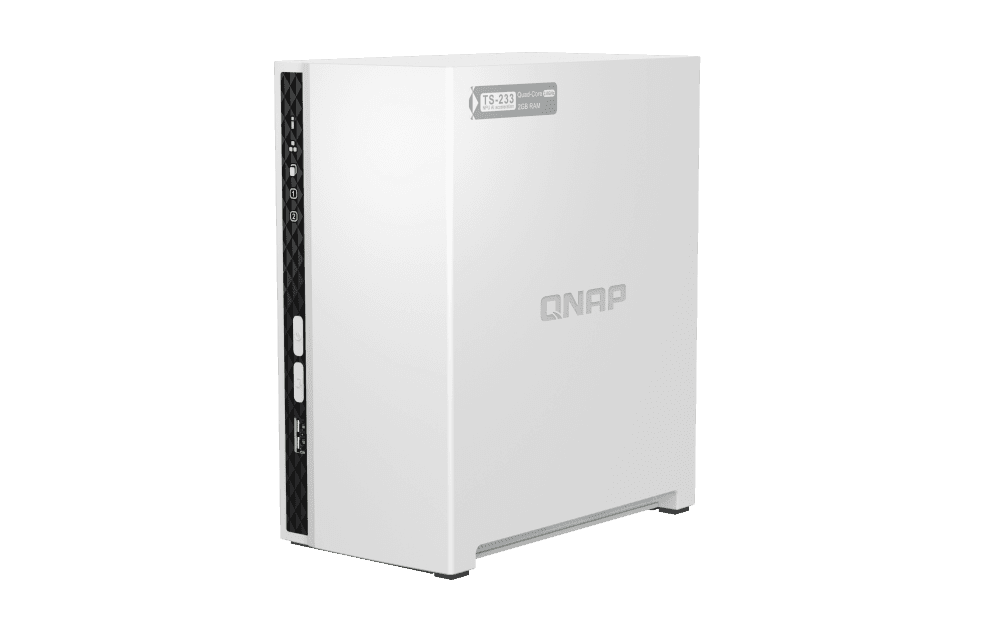 QNAP TS-233 2 Bay Desktop NAS,Gigabit Ethernet Port,2GB RAM On Board, 2x3.5Inch SATA 6Gb/s Drive Bay, ARM 4 Core Processor, Power, White | TS-233 thumbnail 4
