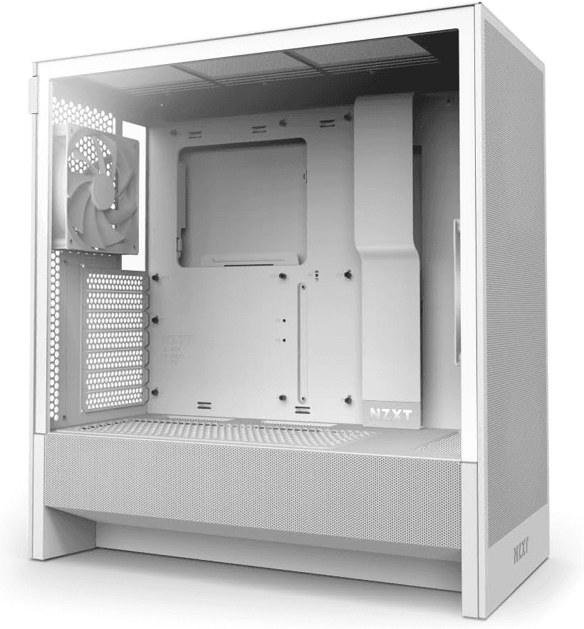 NZXT NZXT H5 Flow 2024 - Compact ATX Mid-Tower PC Gaming Case - High Airflow - 2 x 120mm Fans Included - 360mm Front & 240mm Top Radiator Support - Cable Management System - Tempered Glass - White | CC-H52FW-01 - thumbnail 1