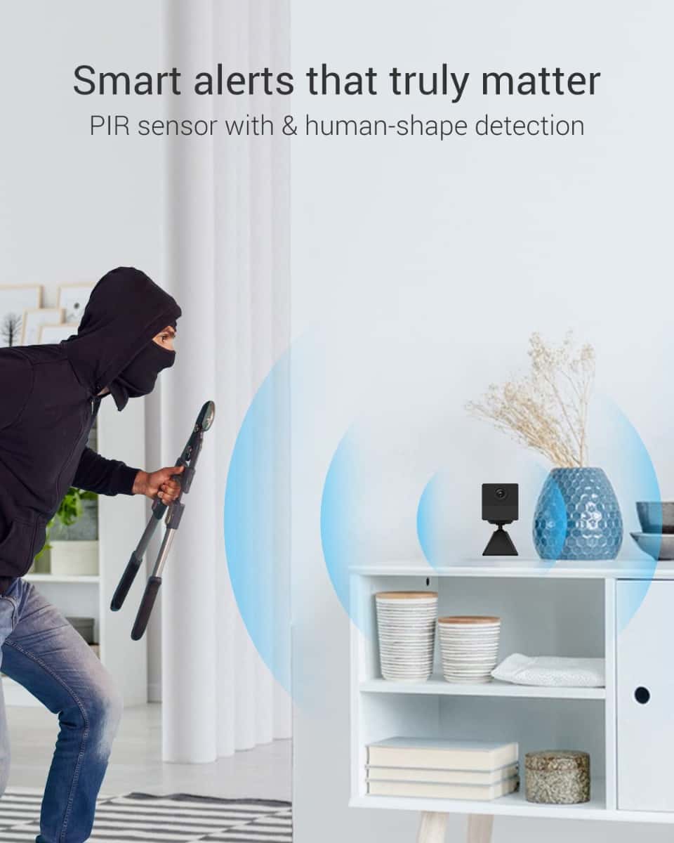 EZVIZ EZVIZ CB2 1080P Wireless Indoor WiFi Surveillance Camera on 2000 mAh Battery, 2.4 GHz WiFi Baby Camera, Person Detection, 5 m Night Vision, Two-Way Audio, Type C, Magnetic Mount Black - thumbnail 5