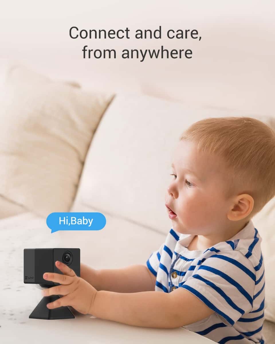 EZVIZ EZVIZ CB2 1080P Wireless Indoor WiFi Surveillance Camera on 2000 mAh Battery, 2.4 GHz WiFi Baby Camera, Person Detection, 5 m Night Vision, Two-Way Audio, Type C, Magnetic Mount Black - thumbnail 7