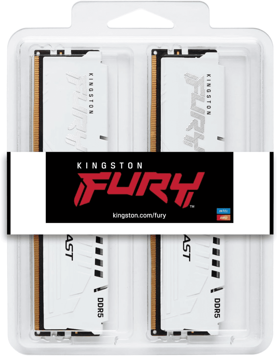 Kingston FURY Beast White EXPO 32GB (2x16GB) DDR5 Memory Kit, DIMM (Kit of 2), 6000MT/s CL30 Non-ECC Unbuffered, 1RX8 30-36-36 1.4V 288-pin 16Gbit,  AMD EXPO & Intel XMP, White | KF560C30BWEK2-32 thumbnail 2