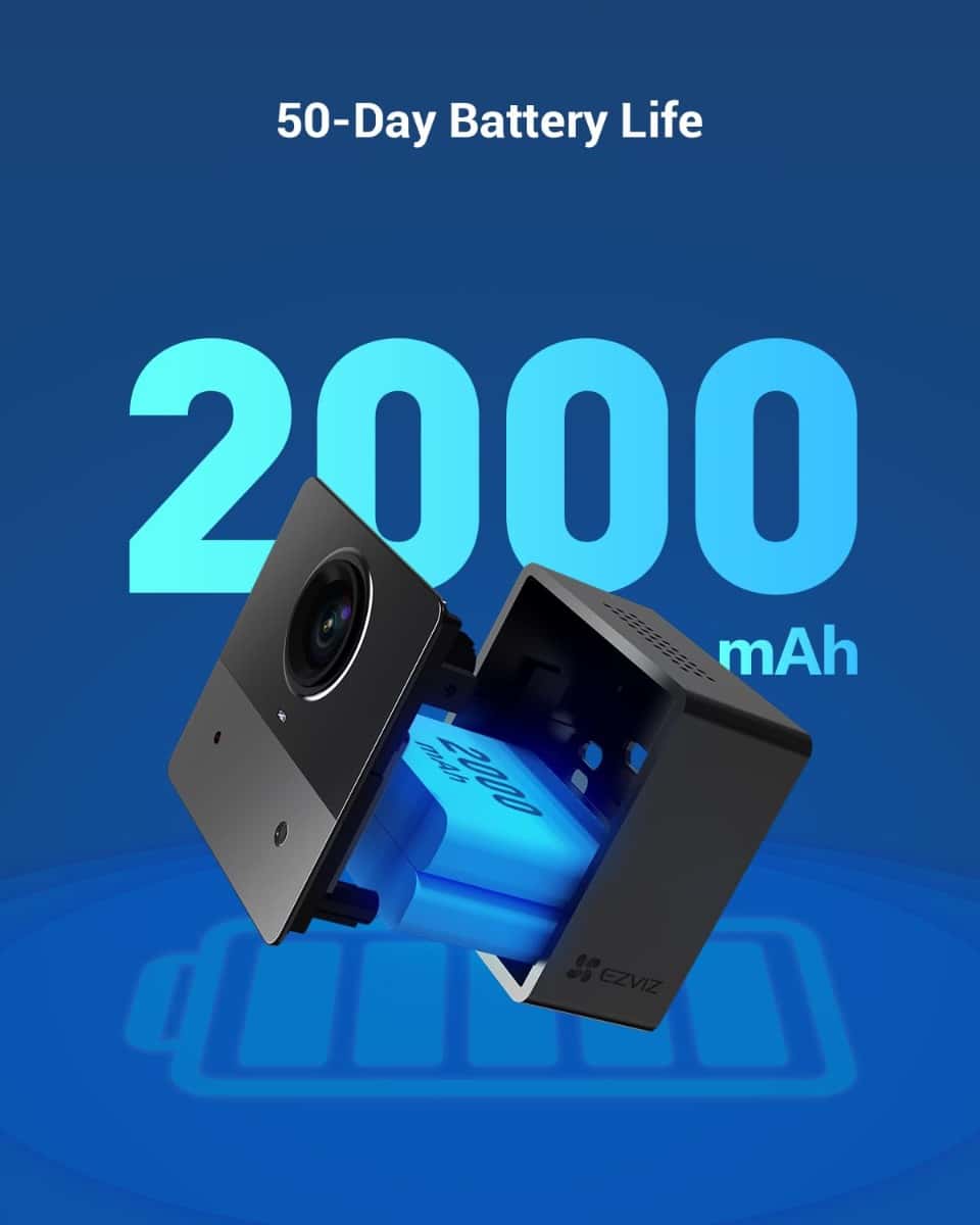 EZVIZ EZVIZ CB2 1080P Wireless Indoor WiFi Surveillance Camera on 2000 mAh Battery, 2.4 GHz WiFi Baby Camera, Person Detection, 5 m Night Vision, Two-Way Audio, Type C, Magnetic Mount Black - thumbnail 8
