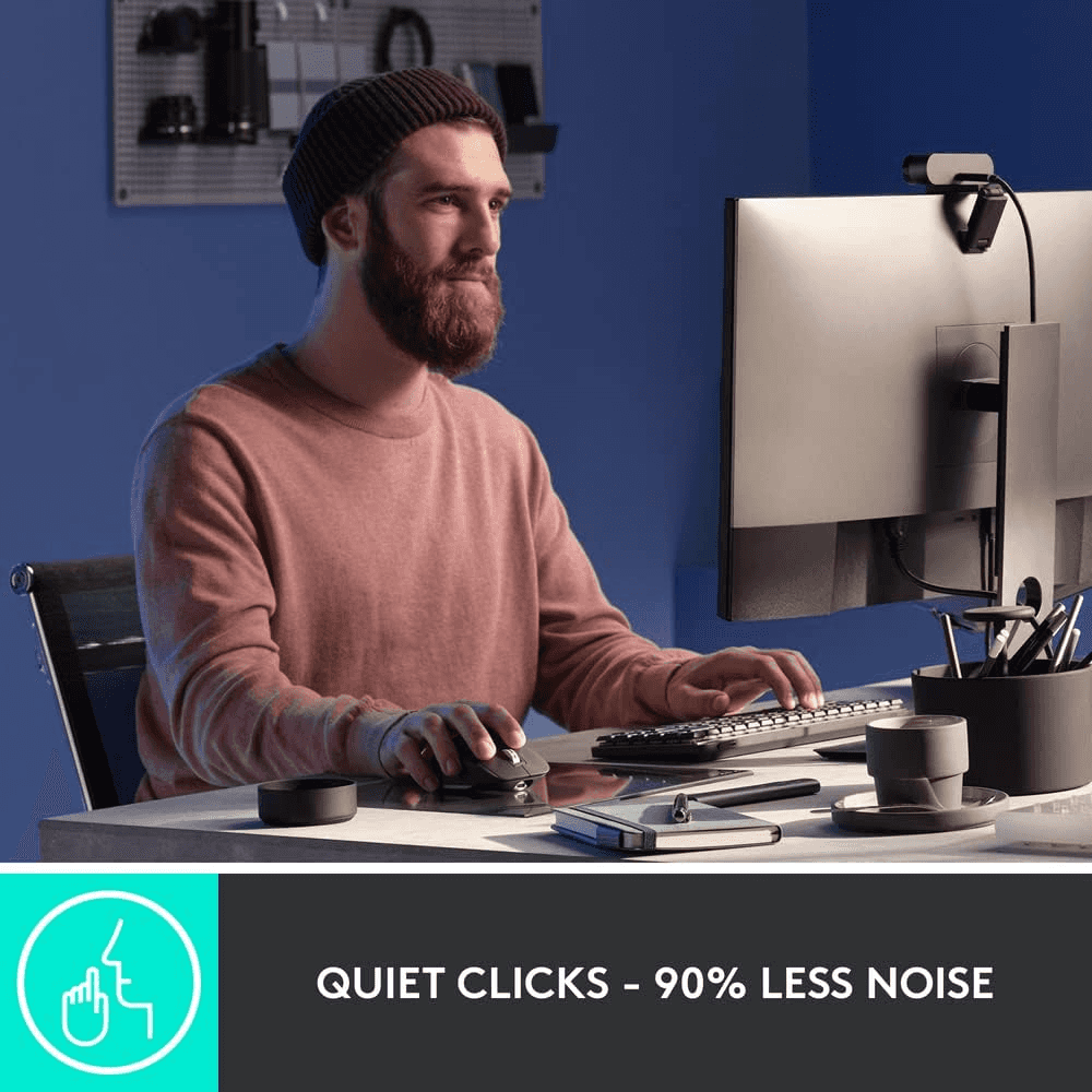Logitech Logitech MX Master 3S Wireless Mouse, 8K DPI Track-on-Glass, Quiet Clicks, Graphite Bluetooth Edition | 910-007501 - thumbnail 4