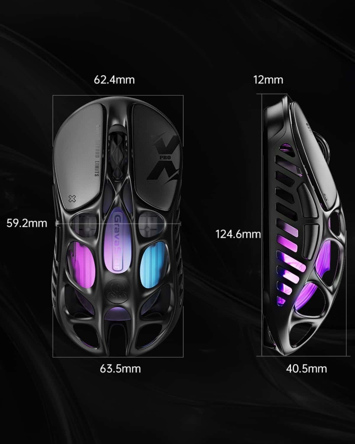 GravaStar Mercury X Pro Wireless Gaming Mouse, Come with 8K Dongle – 32,000 DPI PAW 3950 Sensor, 8,000Hz Polling Rate, Only 49g, Magnesium Alloy Hollow Frame, RGB Lighting, 5 Programmable Buttons thumbnail 2