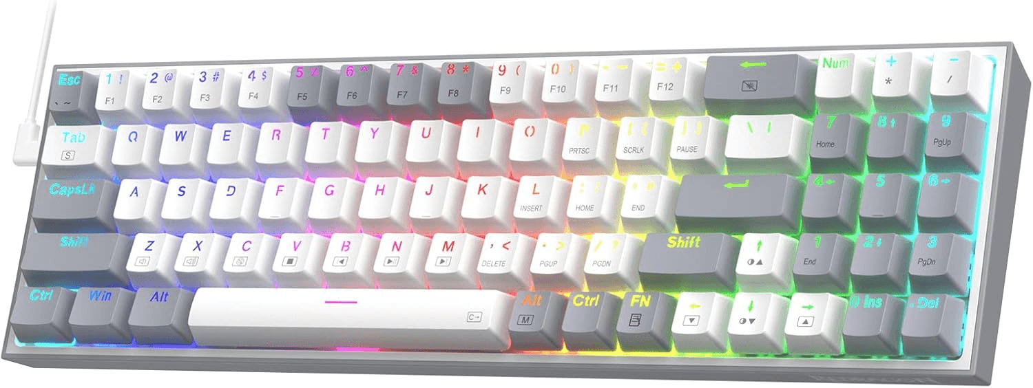 Redragon Redragon K628 Pollux 75% Wired RGB Gaming Keyboard | K628WG-RGB - thumbnail 1