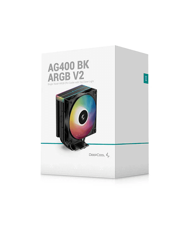 Deepcool AG400 BK ARGB V2 All-black Single-tower AMD & Intel CPU Cooler, 500~2100 RPM±10%, 75.89 CFM Airflow, 120mm ARGB PWM Fan |  R-AG400-BKAMMN-GJD thumbnail 2